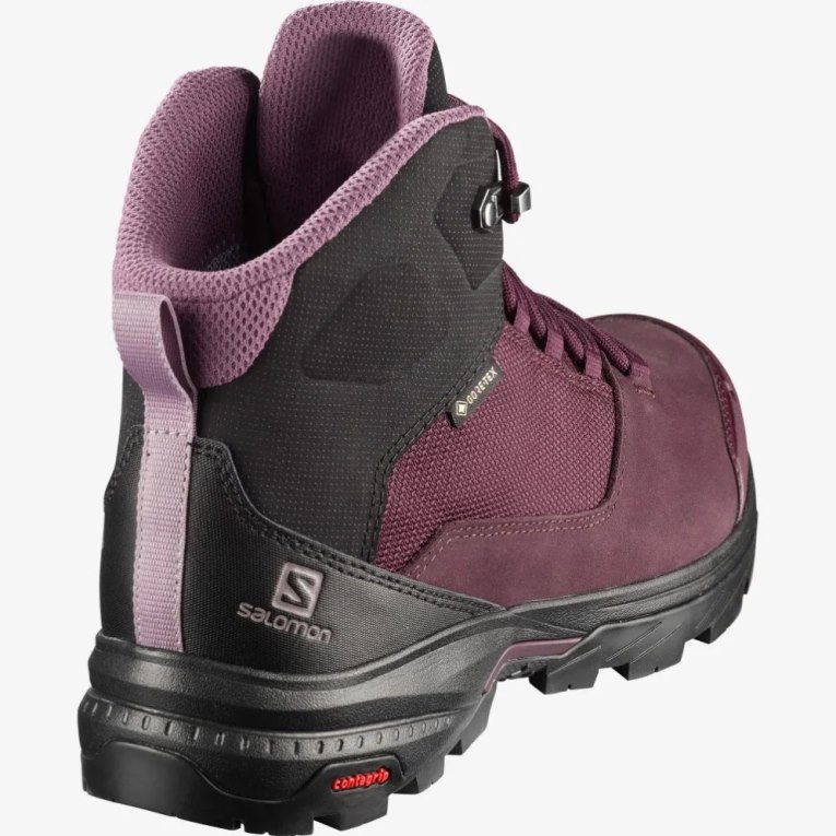 Burgundy Salomon Outward GTX Women's Hiking Boots | IE BY0814